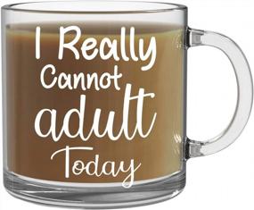img 4 attached to CBT Mugs I Can'T Adult Today 13Oz Clear Glass Coffee Mug - Funny Office Sarcasm And Childish Humor Tea Cup For Adults