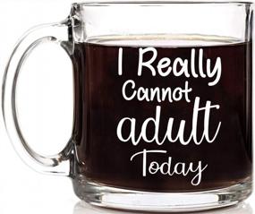 img 3 attached to CBT Mugs I Can'T Adult Today 13Oz Clear Glass Coffee Mug - Funny Office Sarcasm And Childish Humor Tea Cup For Adults