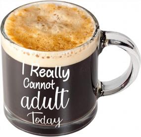 img 1 attached to CBT Mugs I Can'T Adult Today 13Oz Clear Glass Coffee Mug - Funny Office Sarcasm And Childish Humor Tea Cup For Adults