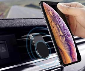 img 1 attached to 🚗 Magnetic Sticker Phone Car Vent Mount - Enhance Road Visibility for Maps, Taxi, and Car Share apps (Gold)