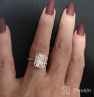 img 1 attached to Radiant-Cut Moissanite Engagement Ring In 14K White Gold, 3 Carat Total Weight - Kobelli review by Amanda Johnson