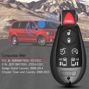 img 3 attached to Key Fob Replacement For Chrysler Town And Country/Dodge Grand Caravan 2008 2009 2010 2011 2012 2013 2014 2015 2016 Car Keyless Entry Remote Fob FCC: M3N5WY783X IYZ-C01C Set Of 2