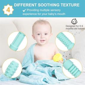 img 1 attached to 🍼 Hollow Teething Tubes: Silicone Baby Teether Toys 0-6 Months & 6-12 Months - 5 Packs with Cleaning Brush