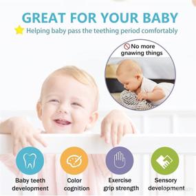 img 2 attached to 🍼 Hollow Teething Tubes: Silicone Baby Teether Toys 0-6 Months & 6-12 Months - 5 Packs with Cleaning Brush