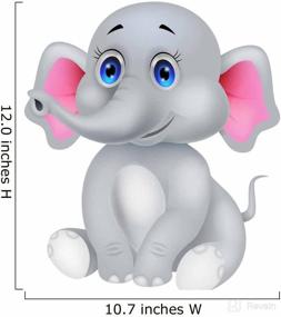 img 3 attached to 🐘 Wallmonkeys Cute Baby Elephant Cartoon Decal Peel and Stick Graphic - Ideal for Walls (12" H x 10" W) WM68830