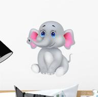 🐘 wallmonkeys cute baby elephant cartoon decal peel and stick graphic - ideal for walls (12" h x 10" w) wm68830 logo