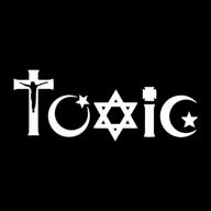 виниловая наклейка evolvefish toxic religion логотип