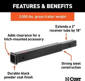 img 2 attached to 🚚 CURT 45796: 18-Inch Long Trailer Hitch Extension for 2-Inch Receiver, 3,500 lbs - Black (Highly Effective & Reliable)