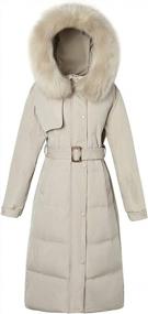 img 1 attached to Chouyatou Women'S Elegant Mid-Long Hooded Winter Down Coat With Back Flap