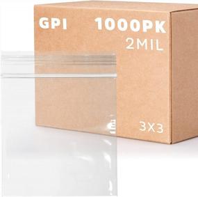 img 4 attached to High Quality Clear Zip Bags - 3 X 3 Inches, 2Mil Thickness, Case Of 1,000 By GPI Brand