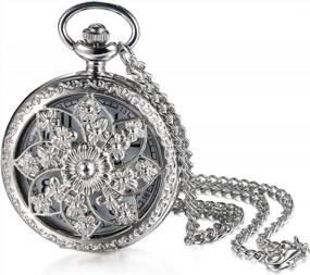 img 4 attached to Enchanting Antique Bronze Pocket Watch With Rose Flowers Design For Women By Avaner