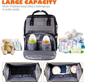 img 3 attached to Ultimate 6-in-1 Diaper Bag Backpack: Spacious Baby Bag for Girls Boys with Foldable Crib, USB Port, Mosquito Net, Sunshade – A Must-Have Mummy Dag!
