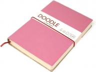 🎨 artway doodle - pink leather journal/sketchbook - high-quality 150gsm cartridge paper - compact 175 x 125mm size - 82 pages - candy logo