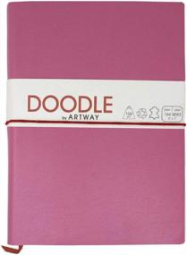 img 3 attached to 🎨 Artway Doodle - Pink Leather Journal/Sketchbook - High-Quality 150gsm Cartridge Paper - Compact 175 x 125mm Size - 82 Pages - Candy