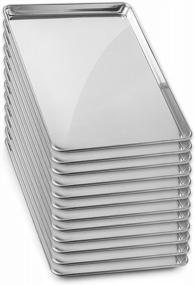 img 4 attached to 12-Pack GRIDMANN 13" X 18" Commercial Grade Aluminum Cookie Sheet Baking Tray Jelly Roll Pan Half Sheet