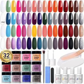 img 4 attached to 42 Pcs Dip Powder Nail Kit Starter, AZUREBEAUTY New All Season Color Series Nail Dip Powder Kit Winter Dip System With Essential Liquid And Dip Recycling Tray Set For French Nail Art Manicure Salon DIY Home Gift