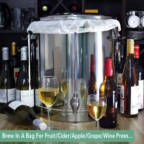 img 1 attached to 🍎 Bellamei Extra Large Reusable Brew Bags - 2 Pack, 250 Micron Fine Mesh Bags for Fruit Cider Apple Grape Wine Press Straining, Drawstring Brew in a Bag (2 pack-22"×26")