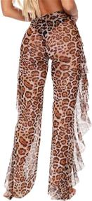 img 2 attached to REDWOON Womens Ruffle Clubwear Leopard Women's Clothing and Swimsuits & Cover Ups