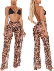 img 1 attached to REDWOON Womens Ruffle Clubwear Leopard Women's Clothing and Swimsuits & Cover Ups