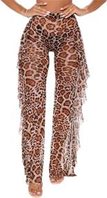 img 3 attached to REDWOON Womens Ruffle Clubwear Leopard Women's Clothing and Swimsuits & Cover Ups