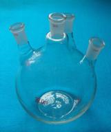 deschem 3l four neck flat bottom glass flask, 3000ml capacity with 24/40 joint, ideal for laboratory use. logo