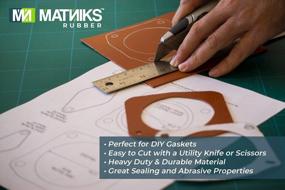 img 2 attached to MATNIKS Heavy Duty Rubber Sheet For DIY Plumbing, Gaskets, Supports And Sealing - NBR Hardness A60, 12X12-Inch By 1/16" - Off-White Color