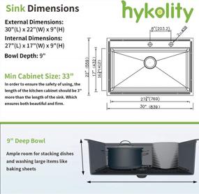 img 2 attached to Hykolity 16 Gauge Stainless Steel Topmount Kitchen Sink With Workstation Design, 30 X 22 X 9 Inches, Single Basin, 2-Hole Installation, Integrated Ledge And Accessories