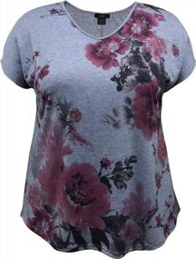 img 4 attached to Women'S Plus Size Dolman Short Sleeve Print Top (Small-5X)