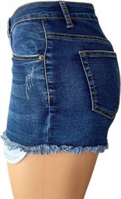 img 2 attached to Curvy Fit Distressed Denim Shorts For Women - Body-Enhancing Mid Rise Cut-Off Jeans With Ripped Details By Aodrusa