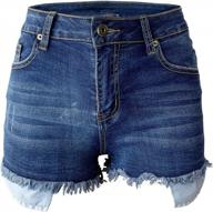 curvy fit distressed denim shorts for women - body-enhancing mid rise cut-off jeans with ripped details by aodrusa logo