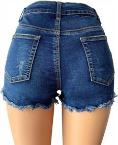 img 3 attached to Curvy Fit Distressed Denim Shorts For Women - Body-Enhancing Mid Rise Cut-Off Jeans With Ripped Details By Aodrusa