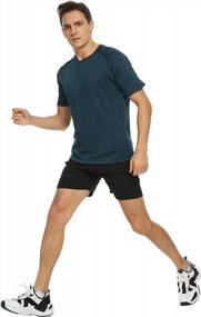 img 2 attached to Набор из 4-5 мужских футболок с влагоотводящим эффектом Dry Fit для занятий спортом, фитнесом и тренировками в спортзале, с короткими рукавами и дизайном активной одежды.
