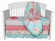 the peanut shell's 4-in-1 baby girl bedding set, gia floral coral/aqua, ideal for optimal seo logo