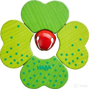 img 2 attached to 🌿 HABA Shamrock Wooden Infant Toy with Metal Bell (German Made)