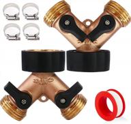 efficiently divide and conquer your watering needs with alotpower brass garden hose splitter - 2 way y connector, 2 sets with 4 hose clamps and extra tape included logo