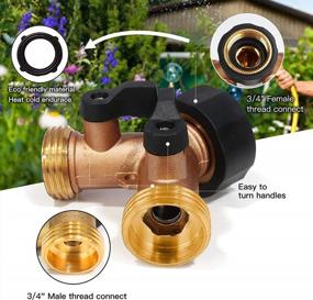 img 1 attached to Efficiently Divide And Conquer Your Watering Needs With Alotpower Brass Garden Hose Splitter - 2 Way Y Connector, 2 Sets With 4 Hose Clamps And Extra Tape Included