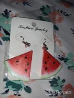 img 1 attached to Fruit-Inspired VEINTI+1 Trendy Statement Acrylic Earrings: Creative, Funny & Lifelike Jewelry for Women/Girls review by Kathy Wilking