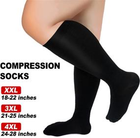 img 3 attached to 20-30 MmHg Extra Large Compression Socks For Women & Men - Wide Calf Support For Circulation & Recovery.