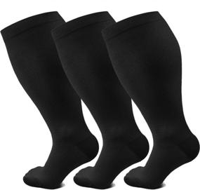 img 4 attached to 20-30 MmHg Extra Large Compression Socks For Women & Men - Wide Calf Support For Circulation & Recovery.