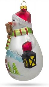 img 2 attached to Sparkling Snowman Christmas Ornament With Broom And Lantern - Ideal Decoration For Festive Celebrations