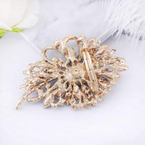 img 1 attached to Vintage Blue Crystal Flower Bouquet Brooch Pin With Stunning Austrian Crystals - Perfect For Women And Girls