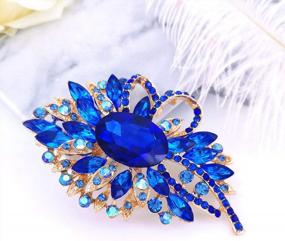 img 2 attached to Vintage Blue Crystal Flower Bouquet Brooch Pin With Stunning Austrian Crystals - Perfect For Women And Girls