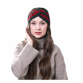 img 2 attached to Winter Headbands For Women - Chunky Knit Braided Ear Warmers, Crochet Head Wraps With Elastic Hair Band For Trendy Style