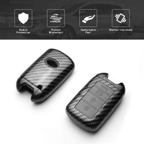 img 2 attached to 🔑 TANGSEN Smart Key Fob Case for KIA CADENZA K900 - 4 Button Keyless Entry Remote Cover | Personalized Protective Carbon Fiber Pattern | Black Silicone