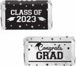 customize your graduation party with mini chocolate bar wrappers: class of 2023 graduation stickers in school colors - 45 pack (silver black) logo