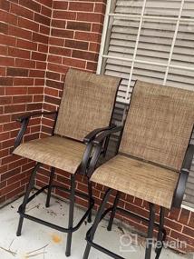 img 6 attached to PHI VILLA Patio Swivel Bar Stools Set Of 2, Outdoor Bar Height Patio Stools & Bar Chairs With High Back And Armrest, All-Weather Textilene Patio Furniture For Deck Lawn Garden