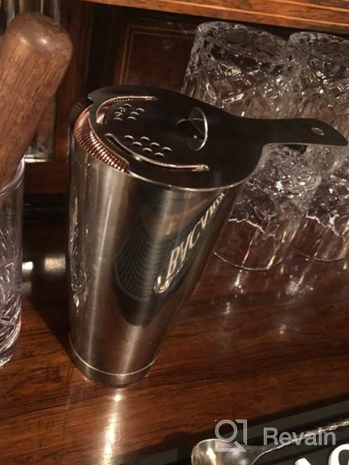 img 1 attached to Stainless Steel Copper Hawthorne Strainer For Professional Bartenders & Mixologists - High Density Spring, Mirror Polished Finish. review by Brenda Sanchez