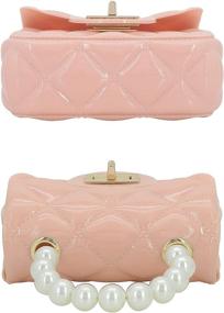 img 2 attached to Handbag Pearls Handle Quilted Crossbody Women's Handbags & Wallets : Crossbody Bags