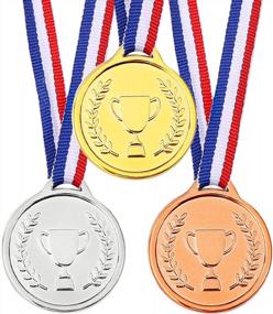 img 2 attached to Золотые, серебряные и бронзовые медали от Pllieay - идеально подходят для украшения вечеринок и церемоний награждения