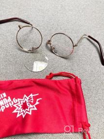 img 7 attached to Детские очки GrinderPUNCH в круглой оправе с прозрачными линзами для костюмов (3-10 лет) - без рецепта, золото